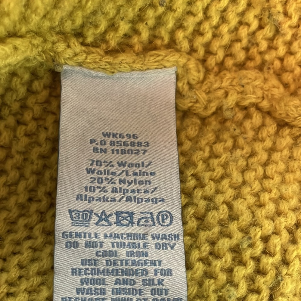 Boden Yellow Cable Knit Turtleneck Swing Sweater - Picture 6 of 9
